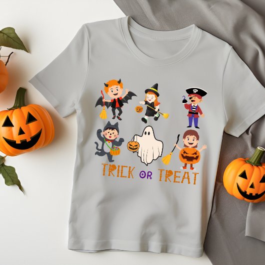 Schattigee Kleurrijke trick or treat Halloween kin T-shirt