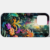 Schattigee kleurrijke tropische Hawaïaanse tuin nr Case-Mate iPhone Case (Achterkant (horizontaal))