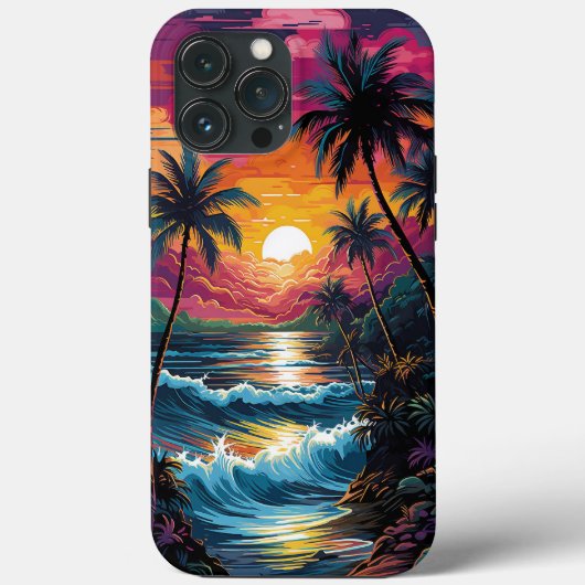 Schattigee Kleurrijke Tropische Hawaïaanse Zonsond Case-Mate iPhone Case (Achterkant)