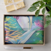 Schattigee kleurrijke tropische Waterverf haai Tissuepapier (Geschenk)