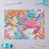 Schattigee kleurrijke tropische Waterverf krabben Tissuepapier (Craft)