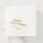 Schattigee kleurrijke typografie Happy Everything  Bedankjes Labels (In situ)