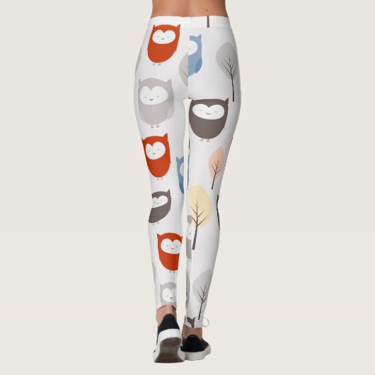 Schattigee kleurrijke uilen leggings (Achterkant)