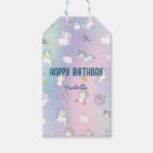 Schattigee kleurrijke Unicorn pastel Rainbow Donut Cadeaulabel (Voorkant)