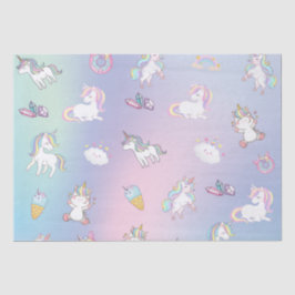 Schattigee kleurrijke Unicorn pastel Rainbow Donut Tissuepapier