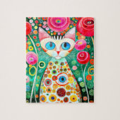 Schattigee kleurrijke unieke kitten legpuzzel (Verticaal)