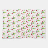 Schattigee kleurrijke vakantie illustratie theedoek (Horizontaal)