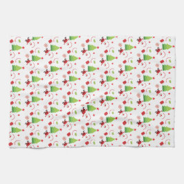 Schattigee kleurrijke vakantie illustratie theedoek