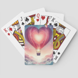 Schattigee kleurrijke Valentijns Hartballon Pokerkaarten