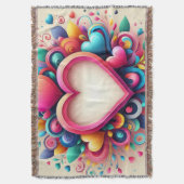 Schattigee kleurrijke Valentijnsdag Deken (Voorkant Verticaal)