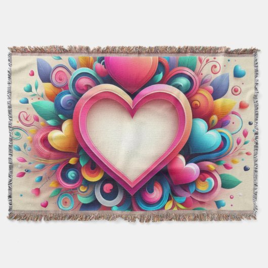 Schattigee kleurrijke Valentijnsdag Deken (Voorkant)