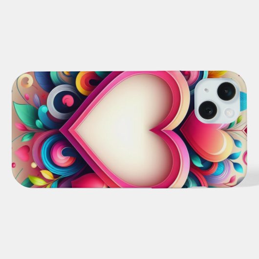 Schattigee kleurrijke Valentijnsdag iPhone / iPad iPhone Hoesje (Achterkant horizontaal)