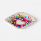 Schattigee kleurrijke Valentijnsdag Papieren Bordje (Gebogen)