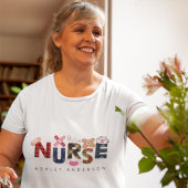 Schattigee Kleurrijke Verpleegster Gift Custom Naa T-shirt