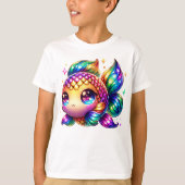 Schattigee Kleurrijke Vis met Speelse Regenboogacc T-shirt (Voorkant)