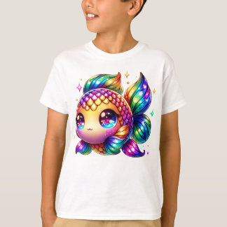 Schattigee Kleurrijke Vis met Speelse Regenboogacc T-shirt