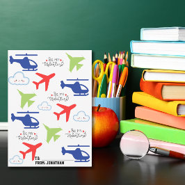 Schattigee kleurrijke vliegtuigwolken, Kinder Vale Feestdagenkaart