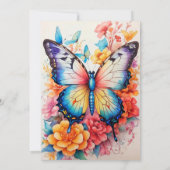 Schattigee kleurrijke vlinder happy birthday party kaart (Achterkant)