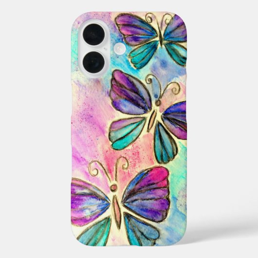 Schattigee Kleurrijke Vlinders iPhone Case (Achterkant)