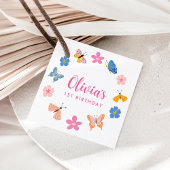 Schattigee kleurrijke vlinders verjaardagsfeestje bedankjes labels