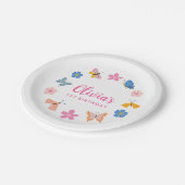 Schattigee kleurrijke vlinders verjaardagsfeestje papieren bordje (Gekanteld)