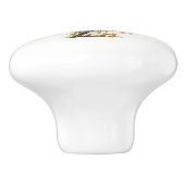 Schattigee & Kleurrijke Vogel op een Branch Deurkn Keramische Knop (Zijkant)