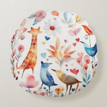 Schattigee kleurrijke vogeldieren bloemen Rond Kus