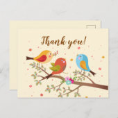 Schattigee kleurrijke vogeltjes dank je briefkaart (Voorkant / Achterkant)