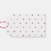 Schattigee kleurrijke  vrolijke en heldere vakanti cadeaulabel (Achterkant Horizontaal)