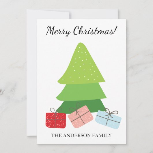 Schattigee kleurrijke vrolijke kerstillustratie feestdagenkaart (Voorkant)