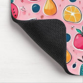 Schattigee kleurrijke vruchten roze decor muismat (Hoek)