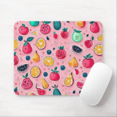 Schattigee kleurrijke vruchten roze decor muismat (Met muis)