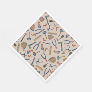 Schattigee Kleurrijke Waterverf Bouwgereedschappen Servet