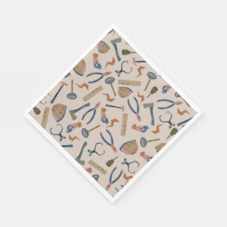 Schattigee Kleurrijke Waterverf Bouwgereedschappen Servet