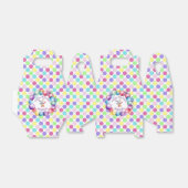 Schattigee Kleurrijke Waterverf Bunny en Polka Dot Bedankdoosjes (Uitgevouwen)