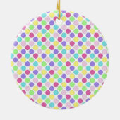 Schattigee Kleurrijke Waterverf Bunny en Polka Dot Keramisch Ornament (Achterkant)