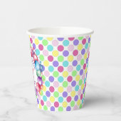 Schattigee Kleurrijke Waterverf Bunny en Polka Dot Papieren Bekers (Links)