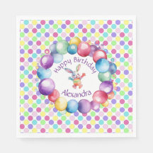 Schattigee Kleurrijke Waterverf Bunny en Polka Dot