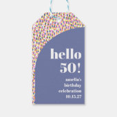 Schattigee Kleurrijke Waterverf Dot Custom Verjaar Cadeaulabel (Achterkant)