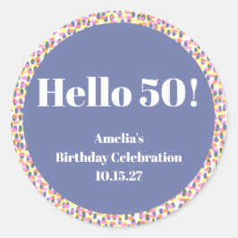 Schattigee Kleurrijke Waterverf Dot Custom Verjaar Ronde Sticker