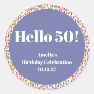 Schattigee Kleurrijke Waterverf Dot Custom Verjaar Ronde Sticker