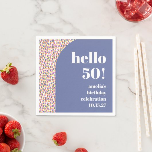 Schattigee Kleurrijke Waterverf Dot Custom Verjaar Servet (Insitu)