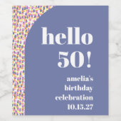 Schattigee Kleurrijke Waterverf Dot Custom Verjaar Wijn Etiket (Enkel label)