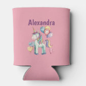 Schattigee Kleurrijke Waterverf Eenhoorn Blikjeskoeler (Achterkant)