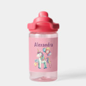 Schattigee Kleurrijke Waterverf Eenhoorn Waterfles (Achterkant)