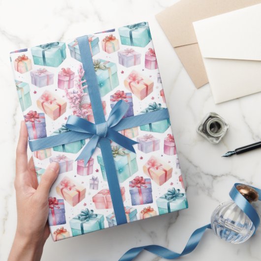 Schattigee Kleurrijke Waterverf Feestelijke Gesche Cadeaupapier (Geschenken)