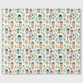 Schattigee kleurrijke Waterverf huizen Realty Cadeaupapier (Vlak)