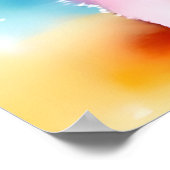 Schattigee Kleurrijke Waterverf puppy hond Kinder Poster (Hoek)