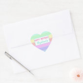 Schattigee Kleurrijke Waterverf Regenboog Gelukkig Hart Sticker (Envelop)
