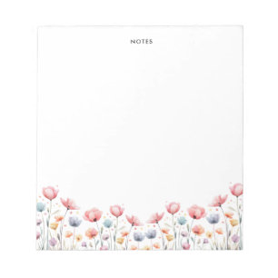 Schattigee Kleurrijke Waterverf Spring Blooms Flor Notitieblok